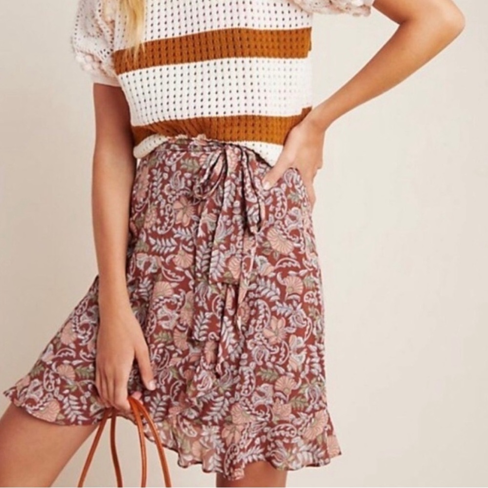 Anthropologie Lucca Print Skirt